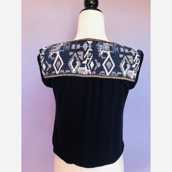 W5 Anthropologie Ikat Jacquard Top - Picture 3 of 11